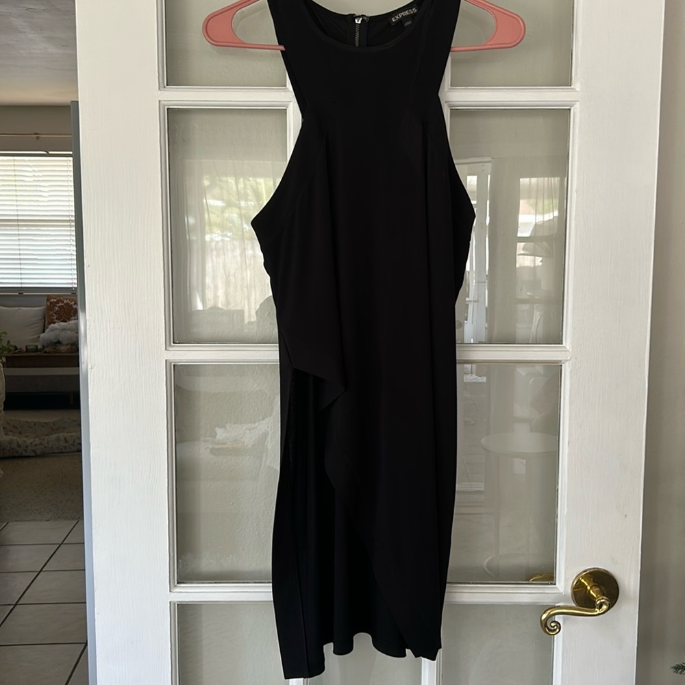 EXPRESS Flowy Asymmetrical Halter Tank Top Blouse